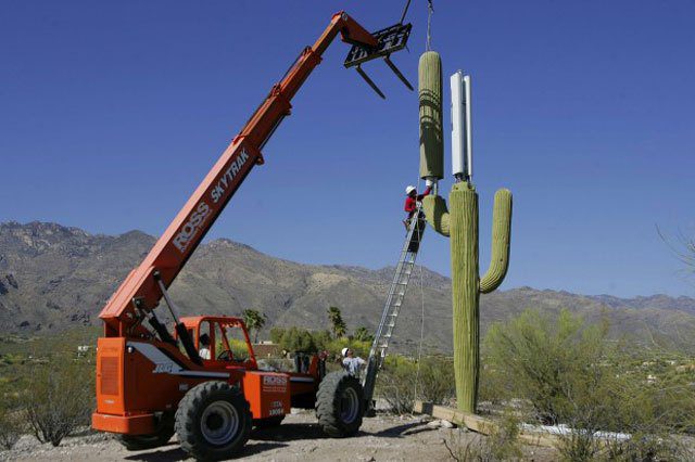 Cell tower in a desert